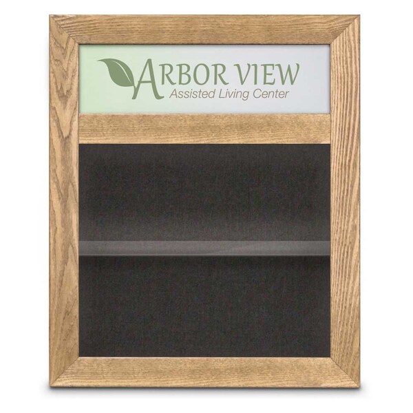 Outdoor Enclosed Combo Board, 42"x32", Bronze Frame/Burgundy & Black